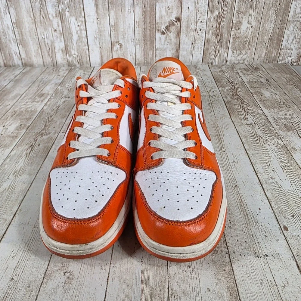 Nike Dunk Low Syracuse Orange‎ White Leather Sneakers CU1726-101 Size 11